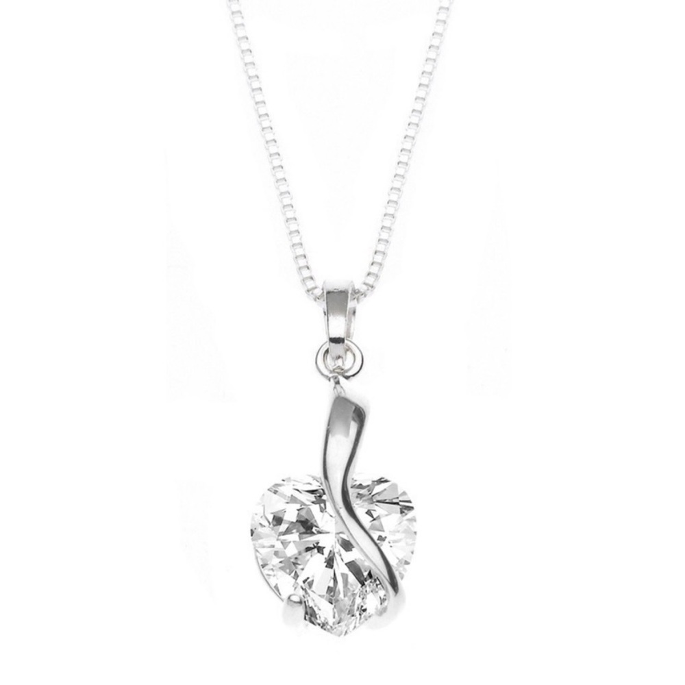 Swarovski Crystal Hearts Embrace Necklace Sterling Silver